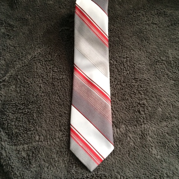 Christian Dior Tie Gray and red - Picture 2 of 4